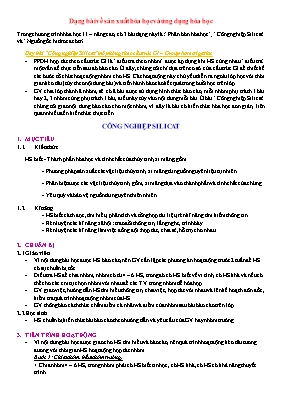 Dạng bài về sản xuất hóa học và ứng dụng Hóa học - Hóa học 11 (Nâng cao)